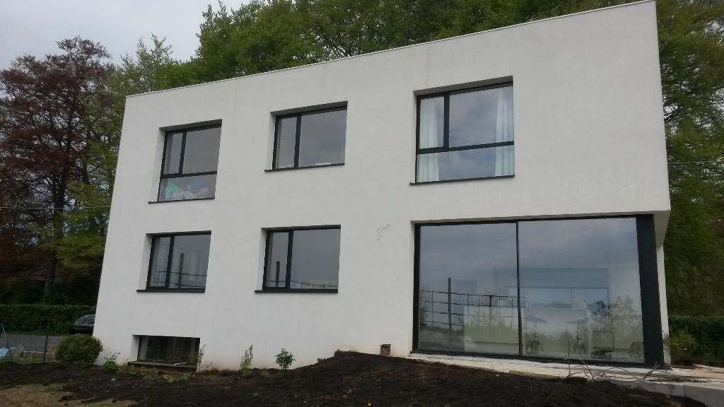 Châssis alu noirs, Bricolage & Construction, Vitres, Châssis & Fenêtres, Enlèvement, Utilisé, Fenêtre de façade ou Vitre, Double vitrage