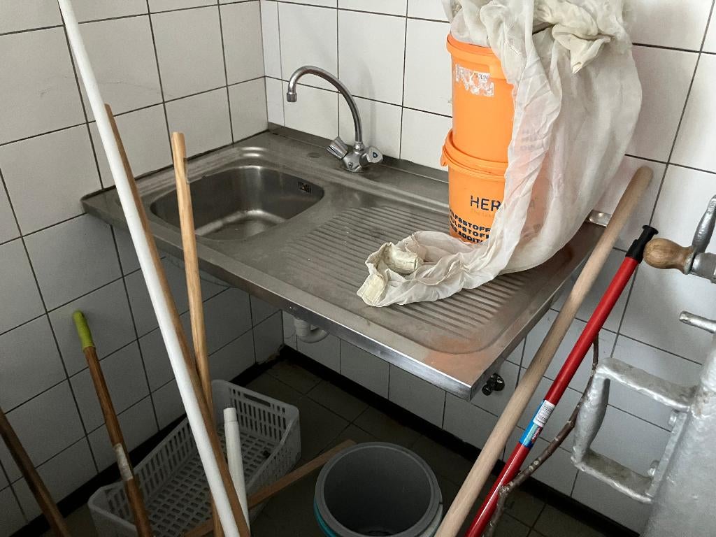 spoeltafel spoelbak gootsteen kraan en druiprek 100 x60cm, Huis en Inrichting, Ophalen, Gebruikt