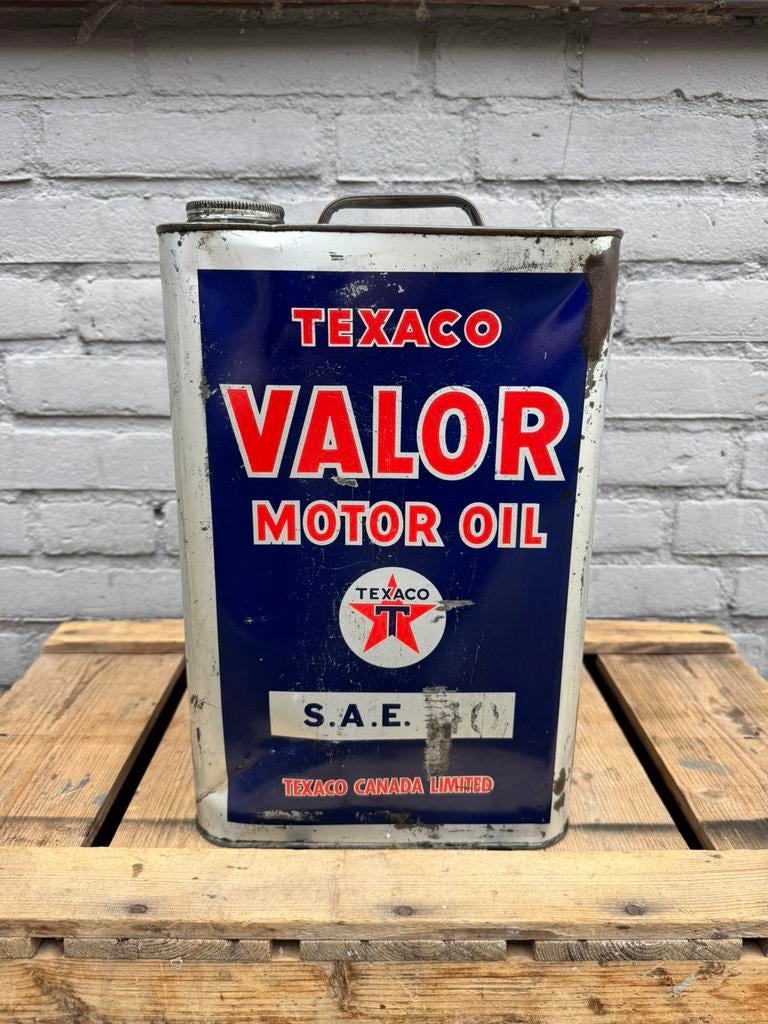 Ancien gros bidon d'huile TEXACO, Enlèvement ou Envoi, Utilisé, Emballage