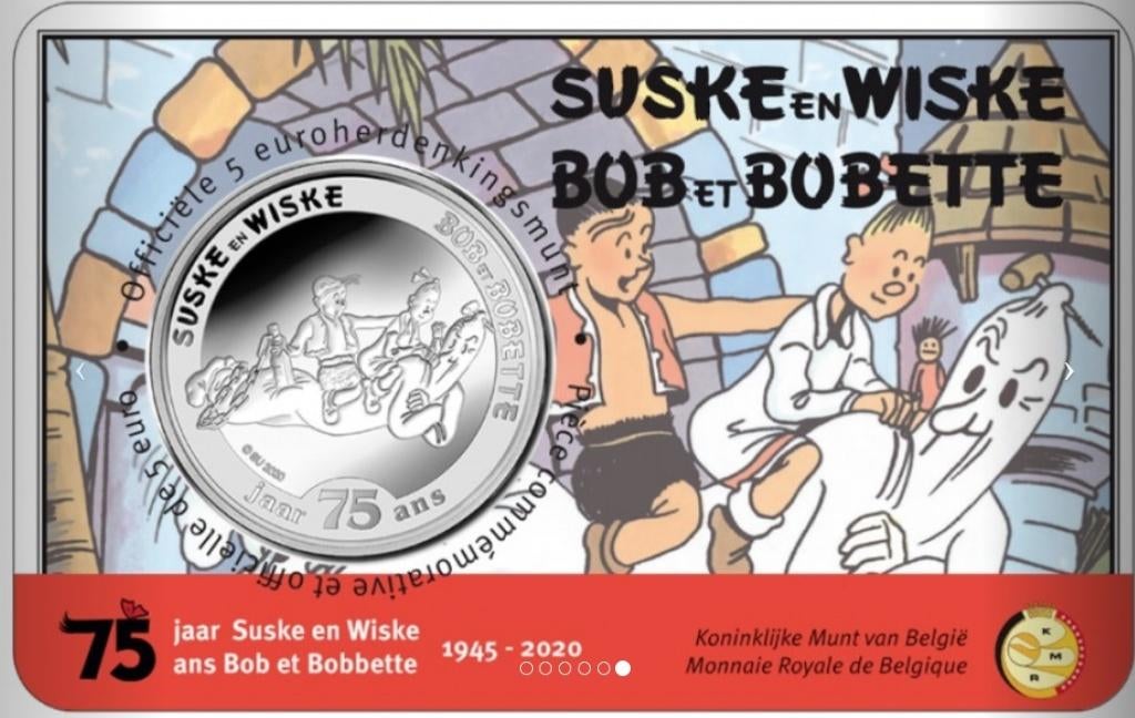 5 euromunt 75 jaar Suske en Wiske 2020 BLANKE VERSIE, Timbres & Monnaies, Monnaies | Europe | Monnaies euro, Monnaie en vrac, Belgique