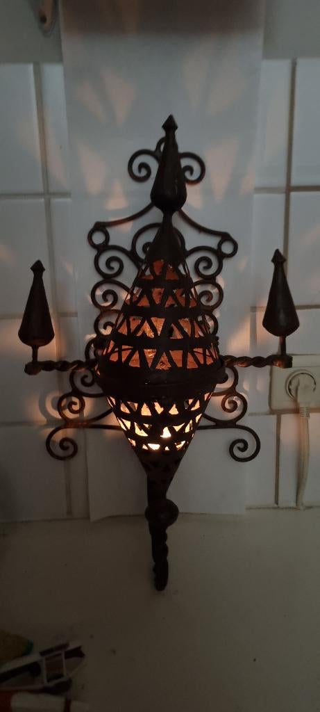 Wandkandelaar (2 Smeedijzer Amsterdamse School Art Nouveau, Tuin en Terras, Ophalen, Gebruikt