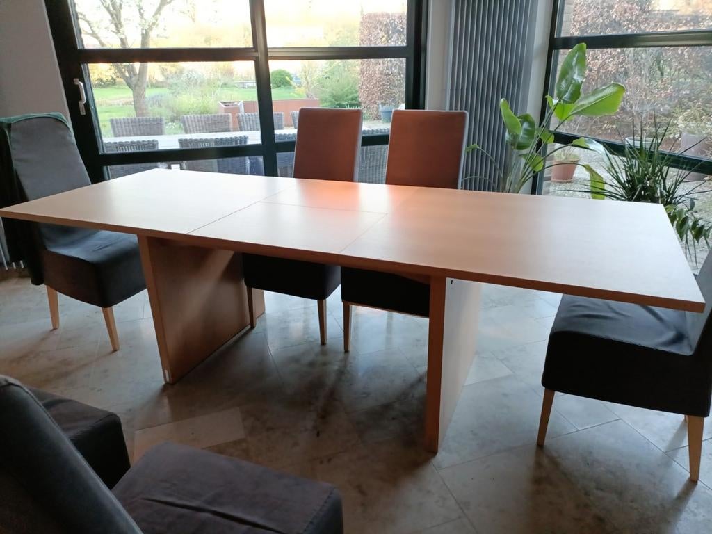 Licht eiken eettafel in perfecte staat  (0,95 x 2 m of 2,6m), Huis en Inrichting, Tafels | Eettafels, Ophalen, Eikenhout, 200 cm of meer