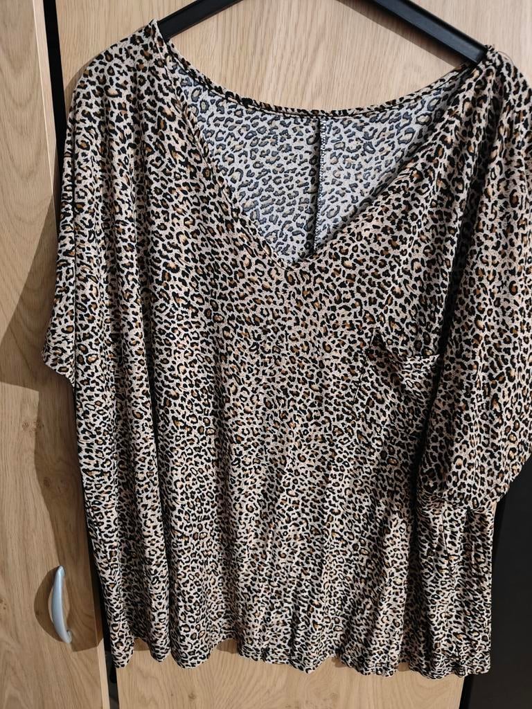 Tee-shirt léopard 4XL neuf, Kleding | Dames, Overige Dameskleding