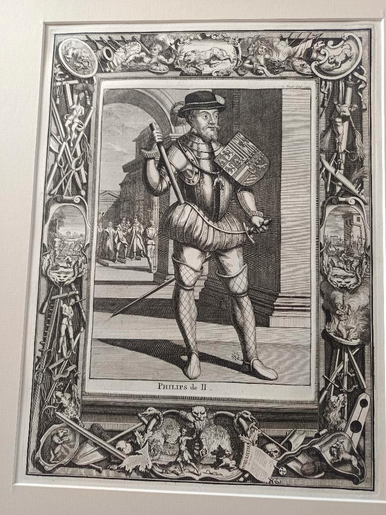 Portrait de Philippe II d’Espagne  gravure  16e/17e siècle, Enlèvement ou Envoi