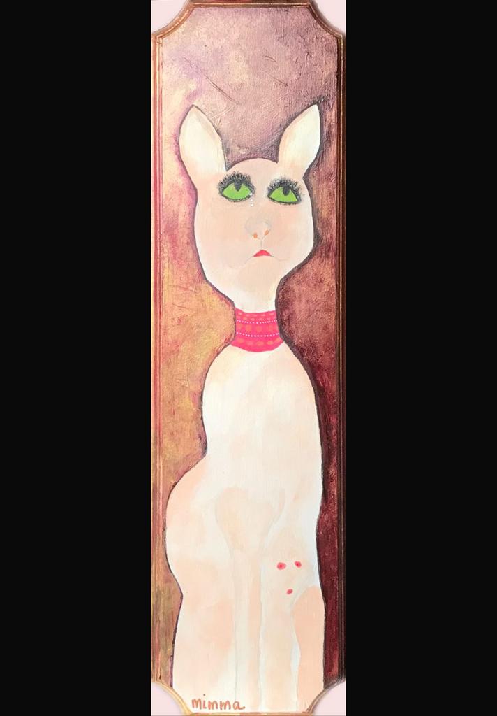 Schilderijtje ‘Feline Worries’, Antiek en Kunst, Ophalen