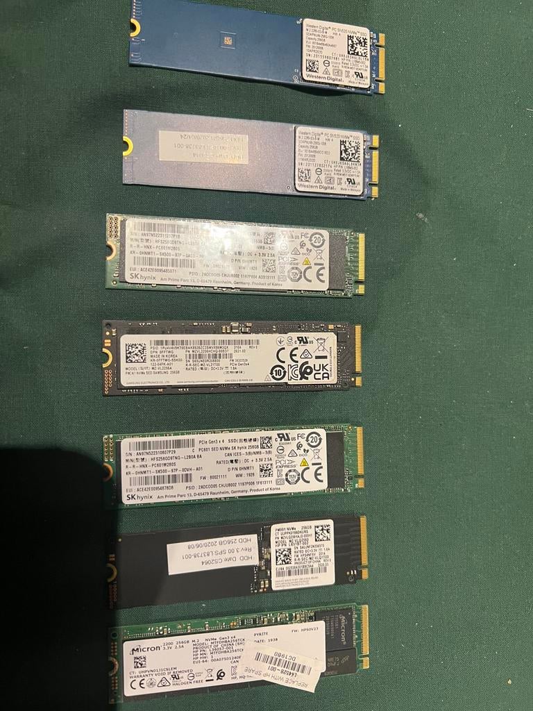 7x NVMe SSD 256 GB, Computers en Software, Harde schijven, Ophalen of Verzenden, Zo goed als nieuw, SSD
