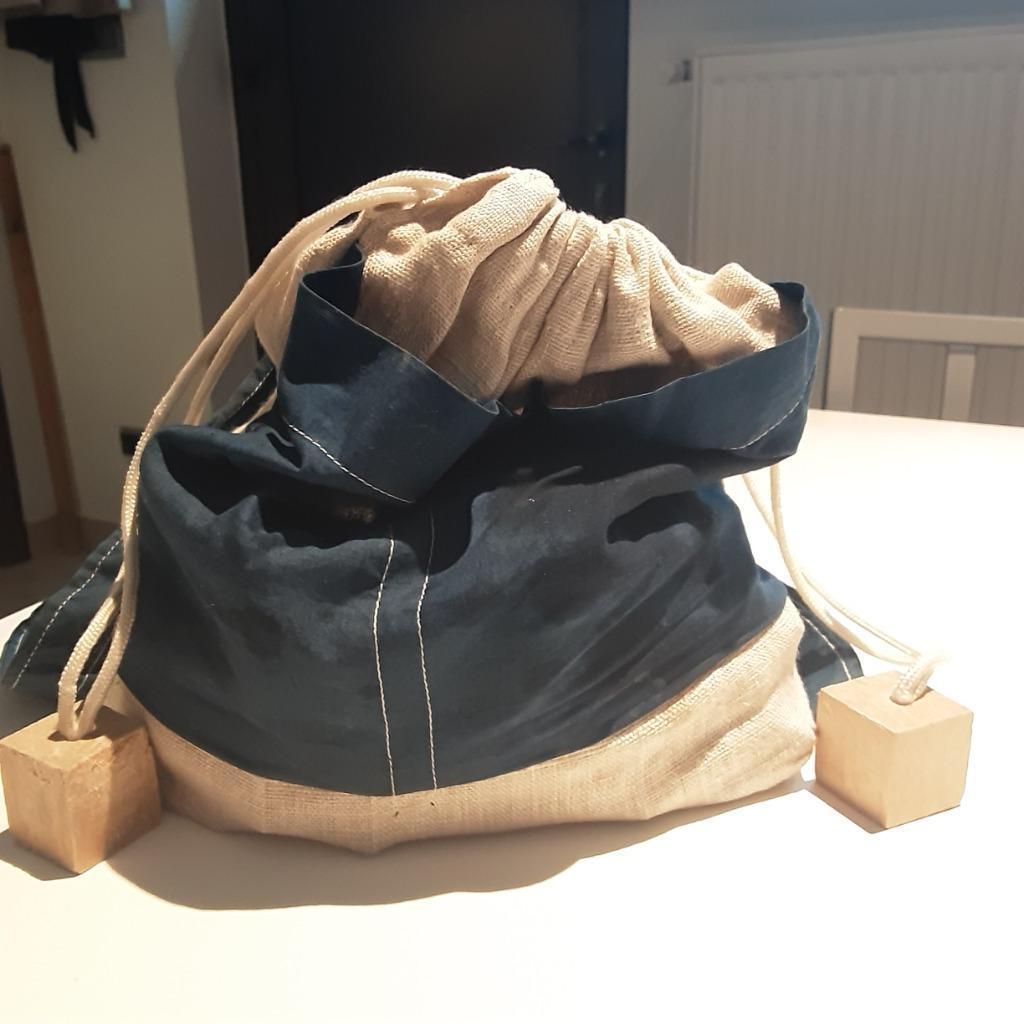 Rugzakje met houten blokken, Kinderen en Baby's, Speelgoed | Bouwstenen, Ophalen, Zo goed als nieuw