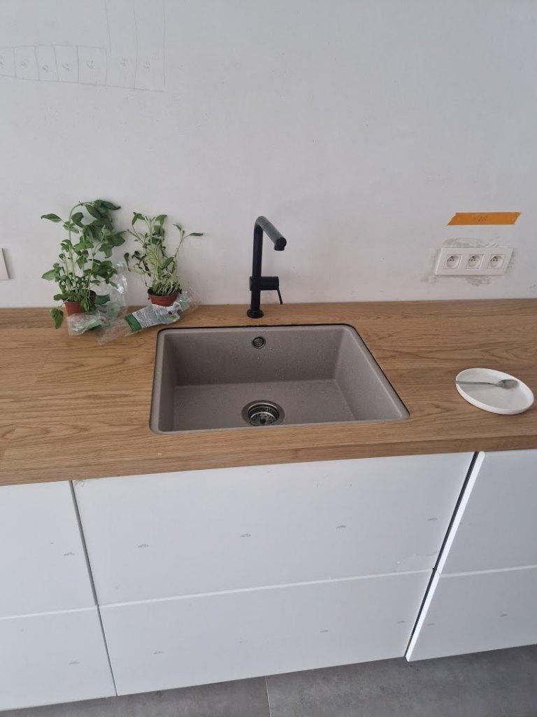 Nieuw in verpakking eiken werkblad MÖLLEKULLA + inbouwspbk, Ophalen, Overige kleuren, Nieuw, Enkelwandige keuken