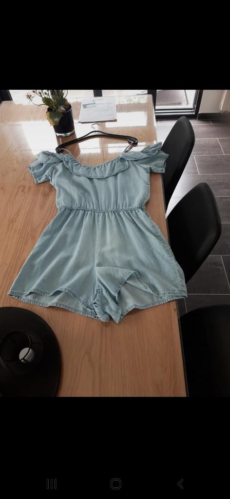 Jeanskleurige korte jumpsuit, Ophalen, Zo goed als nieuw