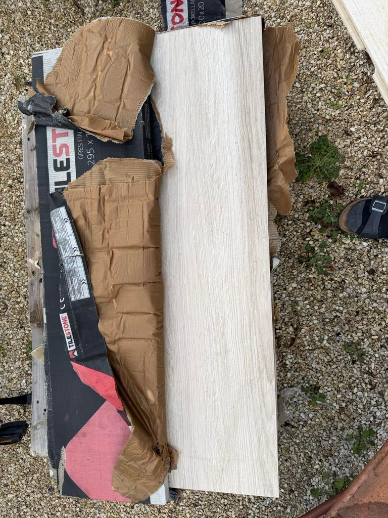 Lot buitentegels parket 6,37m2, Enlèvement