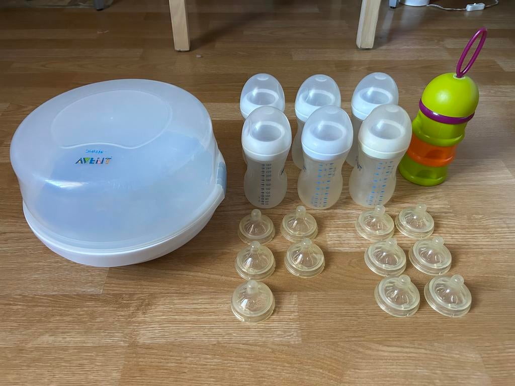 Set flessen en toebehoren Avent, Ophalen, Zo goed als nieuw, Sterilisator