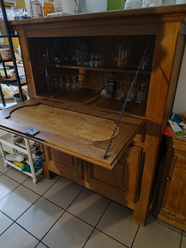 Meuble bar unique en chêne, Maison & Meubles, Enlèvement, Comme neuf