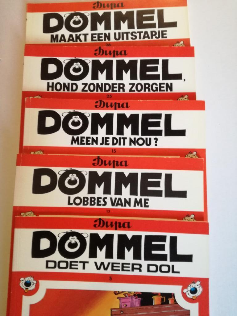 Dommel strips 5, 13 , 15, 25, 26  (Cubitus), Ophalen of Verzenden, Gelezen, Luc Dupanloup Dupa
