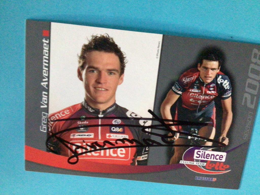 wielerkaart 2008 team lotto greg van avermaet   signe, Verzenden, Zo goed als nieuw