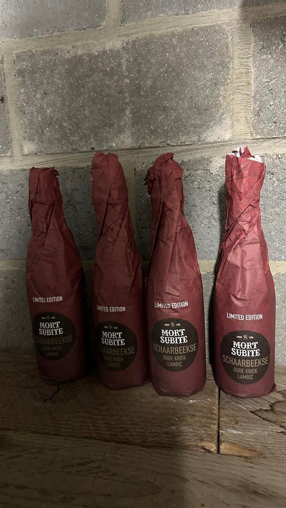 4x 37,5cl Mort Subite oude schaarbeekse kriek 2018, Enlèvement, Comme neuf