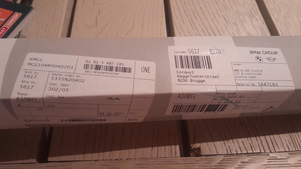 Originele bmw ruitenwisser, Ophalen