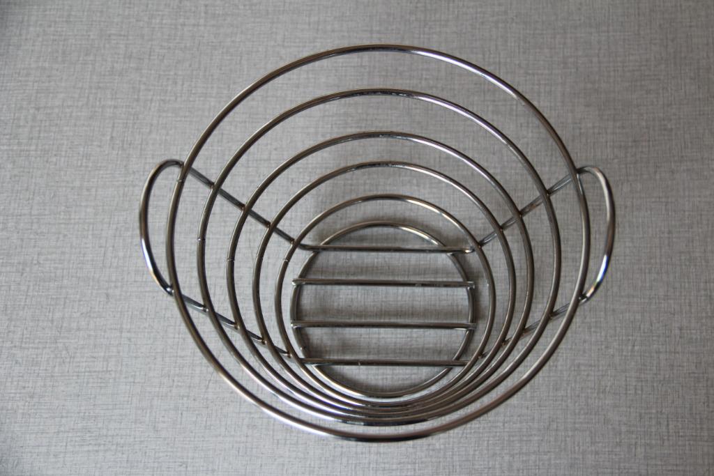 Corbeille | Panier à fruits chromé·e 21 cm, Huis en Inrichting, Woonaccessoires | Schalen en Manden, Gebruikt, Mand, Overige vormen