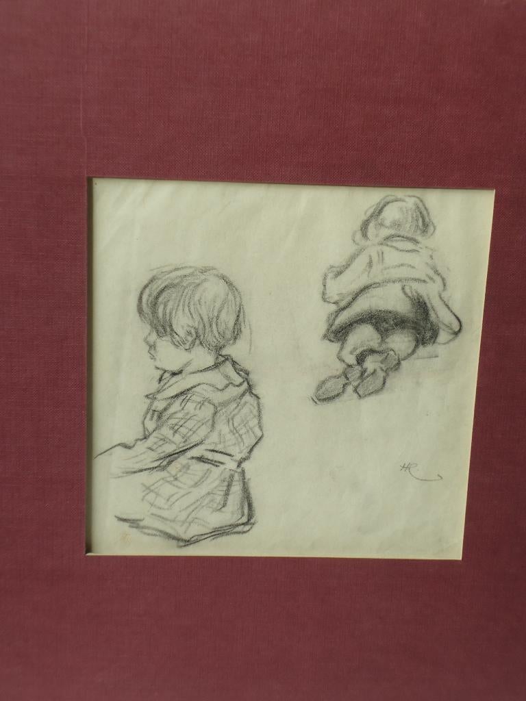Henri CASSIERS originele tekening potlood studie 2 kinderen, Ophalen of Verzenden