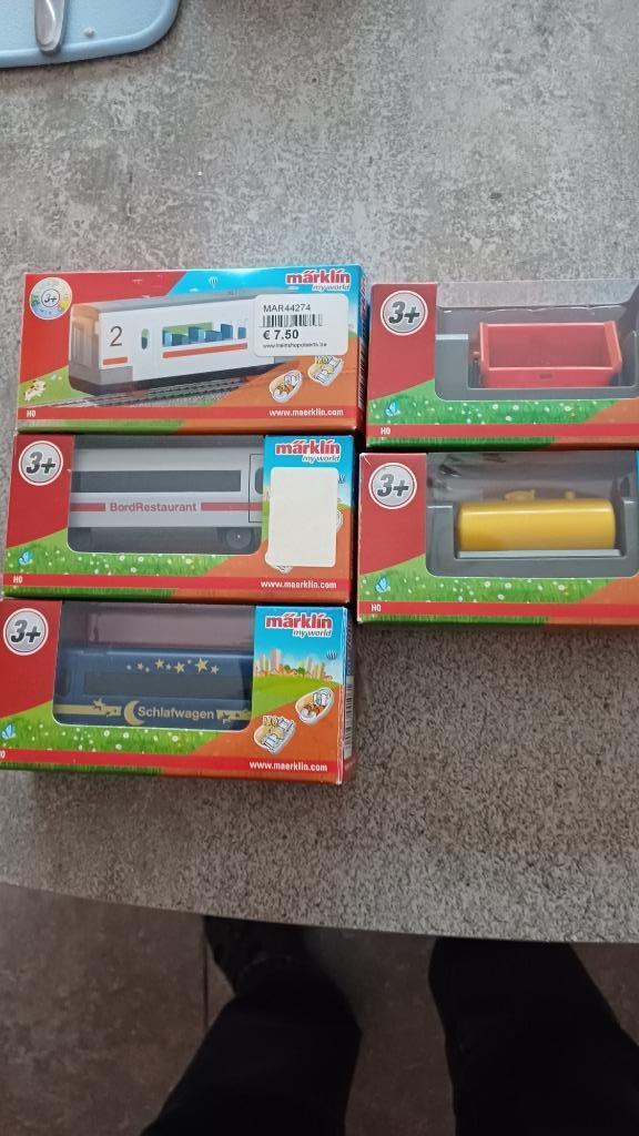 (9R) 5 wagons Märklin HO My World, Enlèvement ou Envoi, Courant alternatif, Wagon, Utilisé