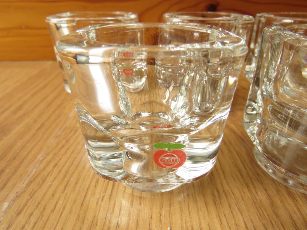 vintage 5 coquetiers bougeoirs Gulf en verre, Ophalen of Verzenden, Glas