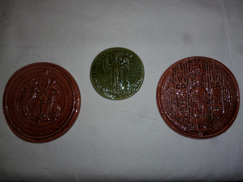 3 Sceau estampe écusson médailles historiques texte gothique, Enlèvement ou Envoi