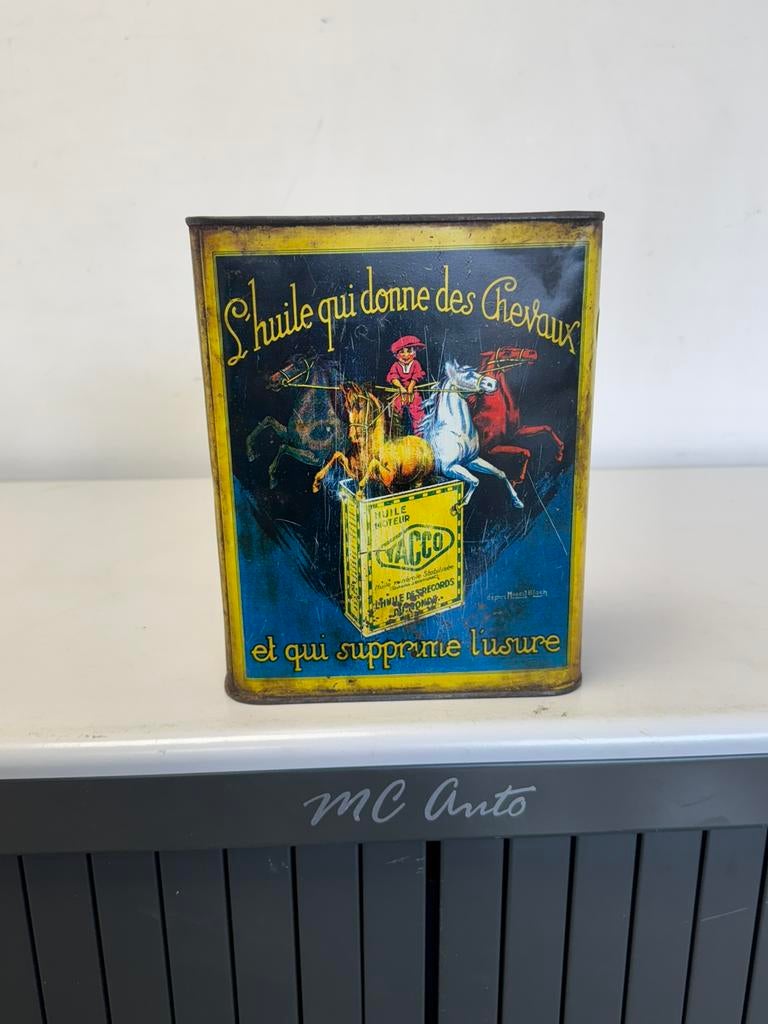 Yacco paarden 2 liter olie blik, Verzamelen, Blikken, Ophalen of Verzenden, Gebruikt, Overige, Overige merken