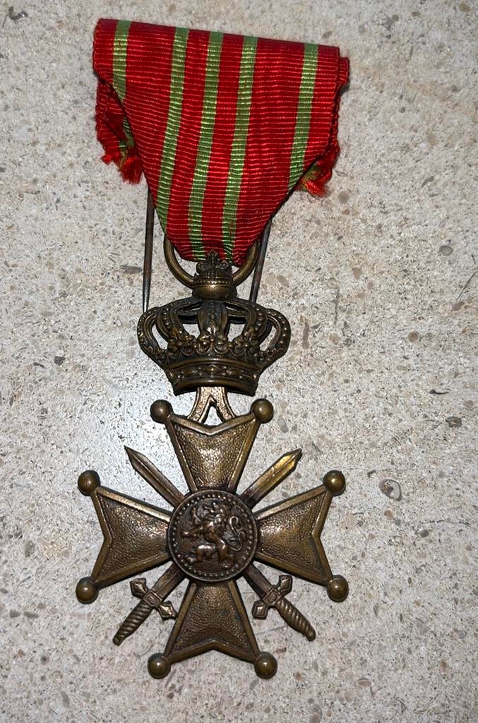 Belgian Croix de Guerre 1914–1918 (World War I) Medal, Verzamelen, Ophalen of Verzenden, Landmacht, Lintje, Medaille of Wings