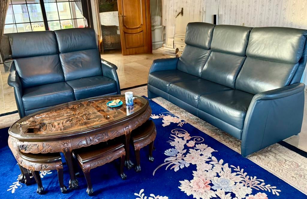 Salon en cuir 2 et 3 places, Maison & Meubles, Enlèvement, Comme neuf, Cuir