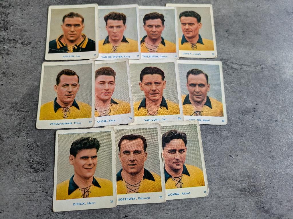 Voetbal BELGIAN CHEWING GUM 1951/52 UNION S.G. PRENTEN 11X, Ophalen of Verzenden