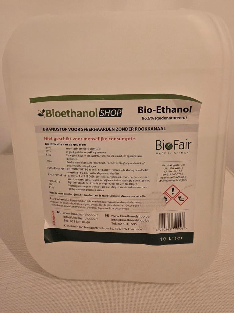 Biobrandstof, hoge kwaliteit, 15 jerrycans van 10 liter, Ophalen