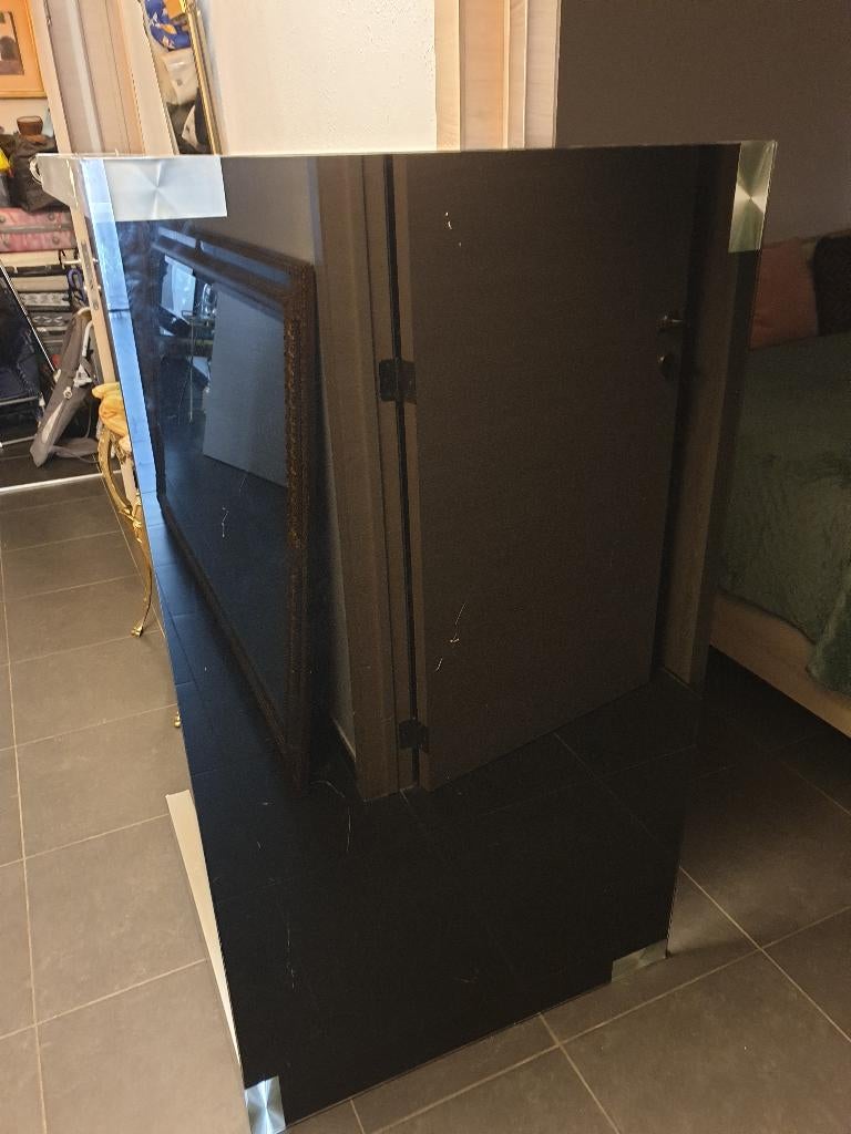 Table  a manger en verre noir, 100 à 150 cm, Quatre personnes, Verre, Enlèvement