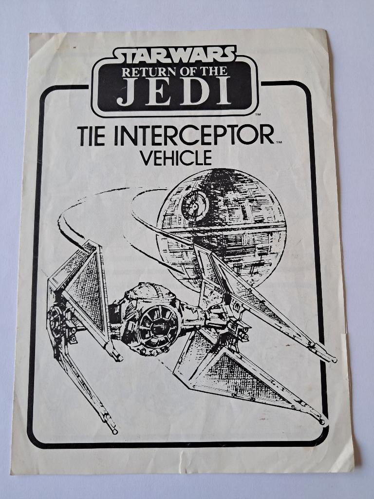 Star Wars Vintage Lot 74 Notices ISP6-Glider-Tie Interceptor, Ophalen of Verzenden, Gebruikt, Boek of Poster