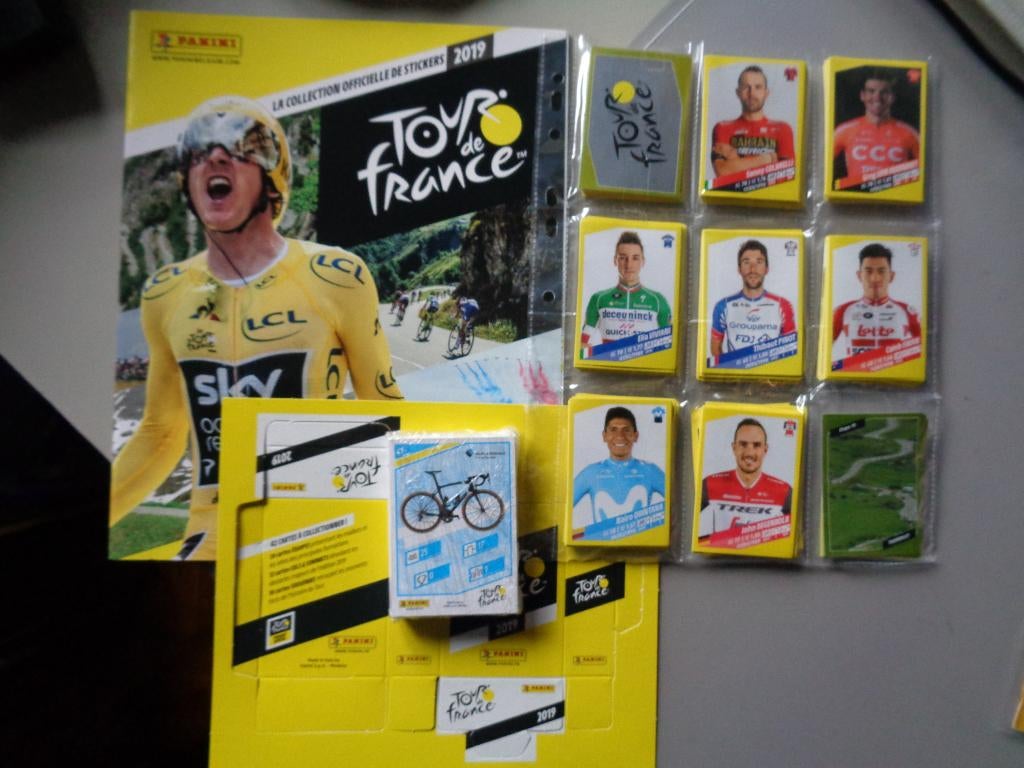 ENSEMBLE COMPLET D'AUTOCOLLANTS PANINI TOUR DE FRANCE 2019, Envoi, Neuf