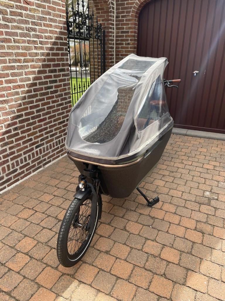 Lovens bakfiets Bosch 500Wh automaat + regenhuif, 3 kinderen, Huif, Zo goed als nieuw, Ophalen