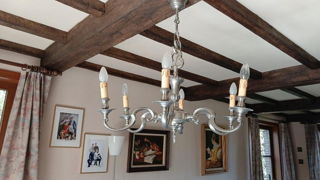 2 tinnen luchters, Enlèvement, Utilisé, Autres matériaux, Landelijk