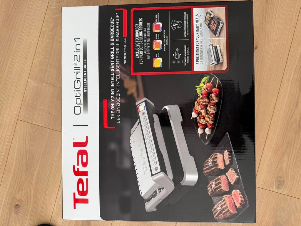 Tefal optigrill 2 in 1 acier inoxydable, Electroménager, Enlèvement ou Envoi, Comme neuf