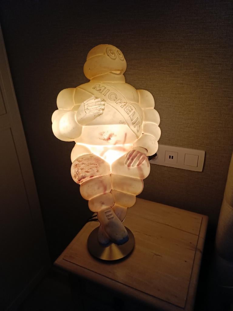 Unieke Vintage Michelin Pop Lamp - Origineel met Stempel!, Ophalen, Gebruikt, Metaal, Vintage