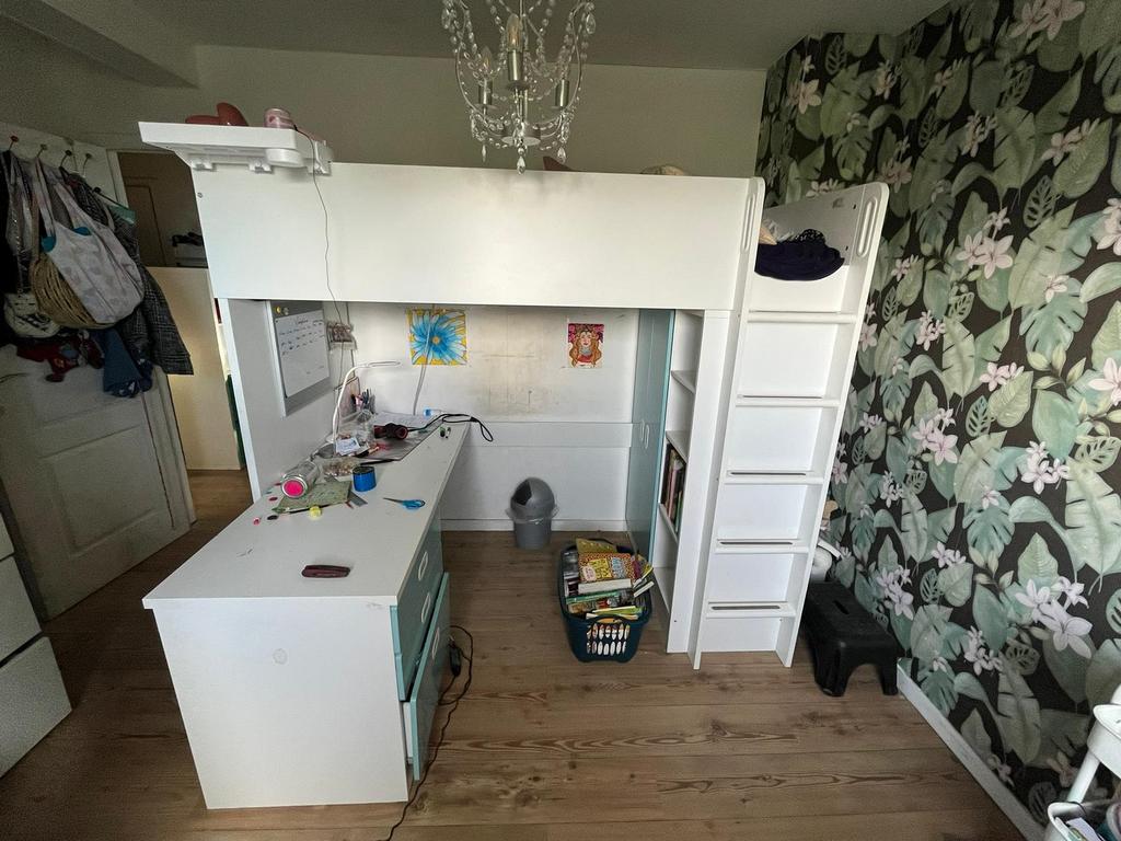 Hoogslaper met tafeltje en bureau, Kinderen en Baby's, Ophalen, Gebruikt, Hoogslaper