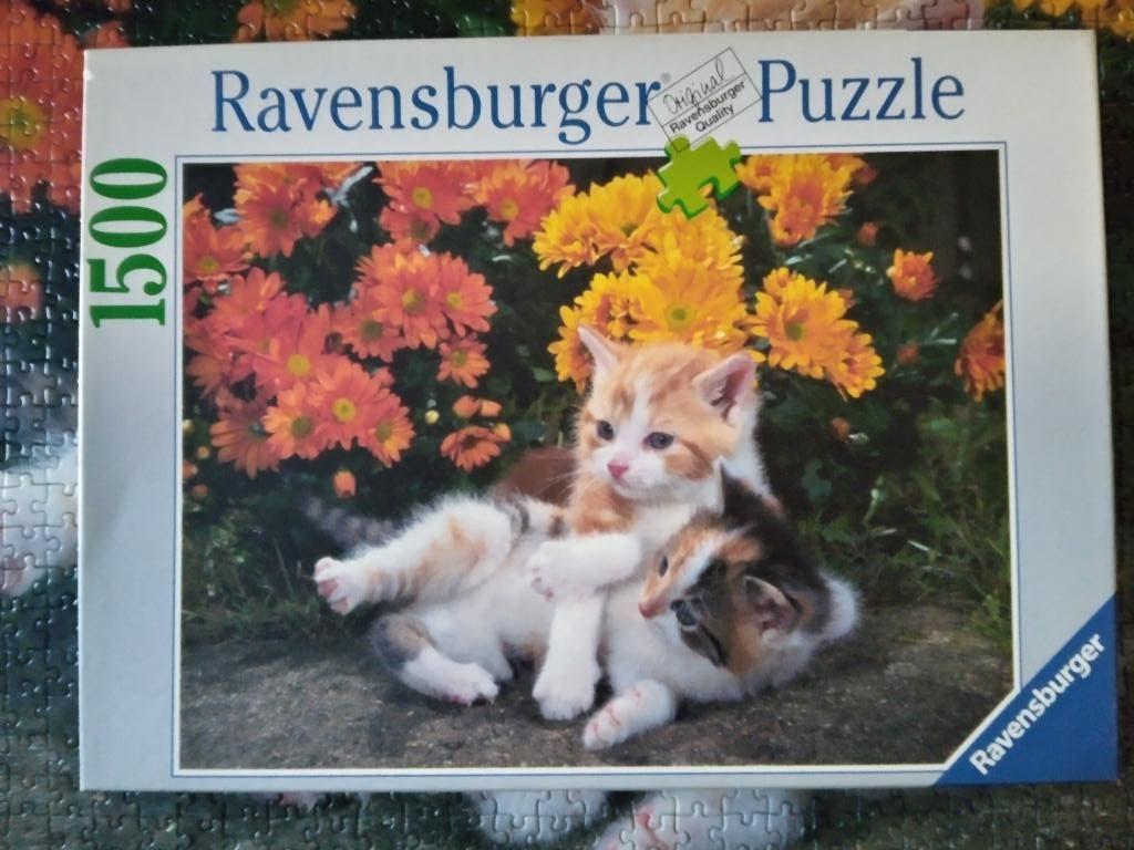 puzzel 1500st-Ravensburger-Spelende poesjes, Hobby en Vrije tijd, Denksport en Puzzels, Ophalen of Verzenden, 500 t/m 1500 stukjes
