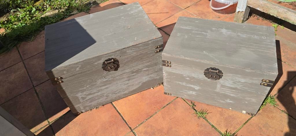 Set houten koffer kist opbergkist opbergkoffer hout, Huis en Inrichting, Woonaccessoires | Kisten, Ophalen