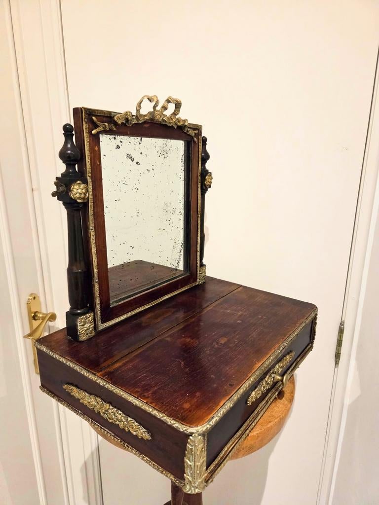Miroir de toilette ajustable ancien - début du XIXe siècle, Antiquités & Art, Enlèvement