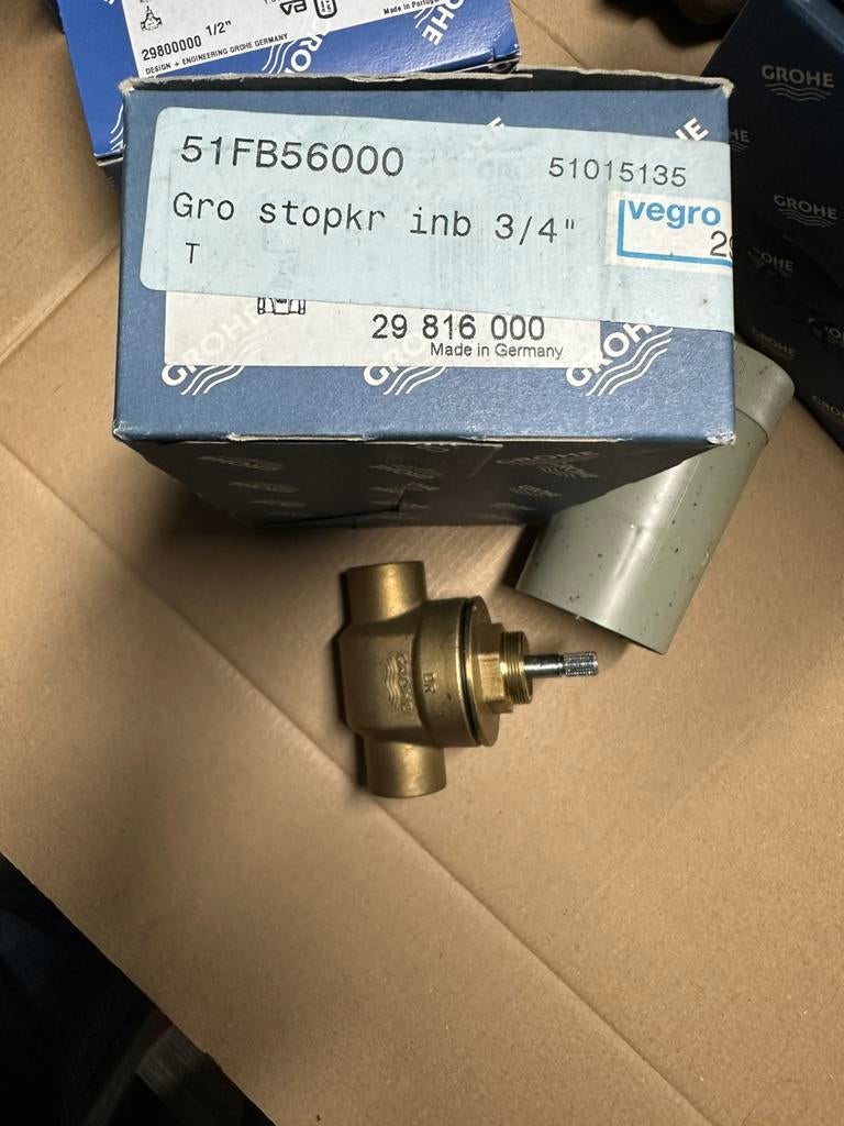 Grohe Inbouw Kraanhuis kogelstopkraan 29818000 (22mm), Ophalen of Verzenden, Nieuw, Koper, Kraan