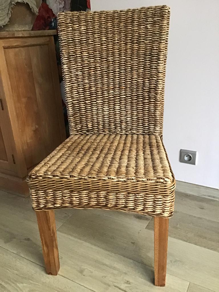 4 eetkamer stoelen, Huis en Inrichting, Stoelen, Ophalen, Gebruikt, Overige kleuren, Riet of Rotan