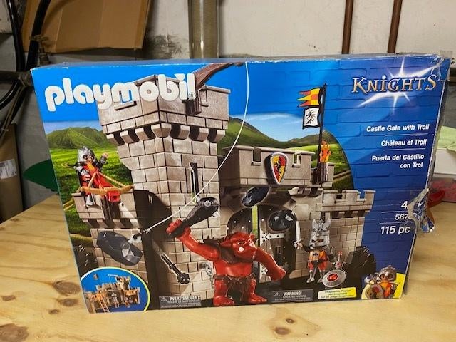 Playmobil kasteelpoort met trol, Ophalen of Verzenden, Zo goed als nieuw, Complete set