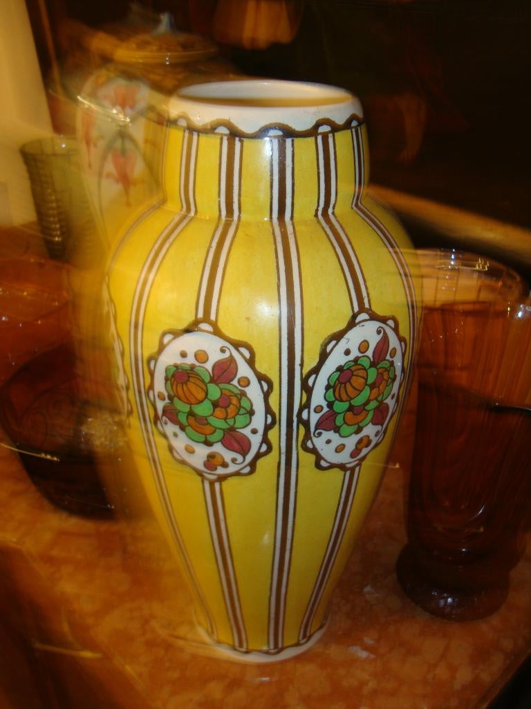 Art Deco vaas Boch. Ontwerp Charles Catteau., Antiquités & Art, Enlèvement