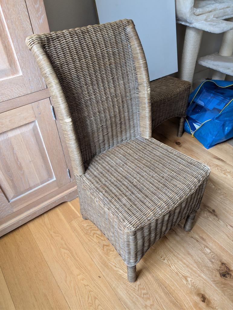 Ensemble de 6 chaises en osier et rotin — style campagnard, Maison & Meubles, Enlèvement