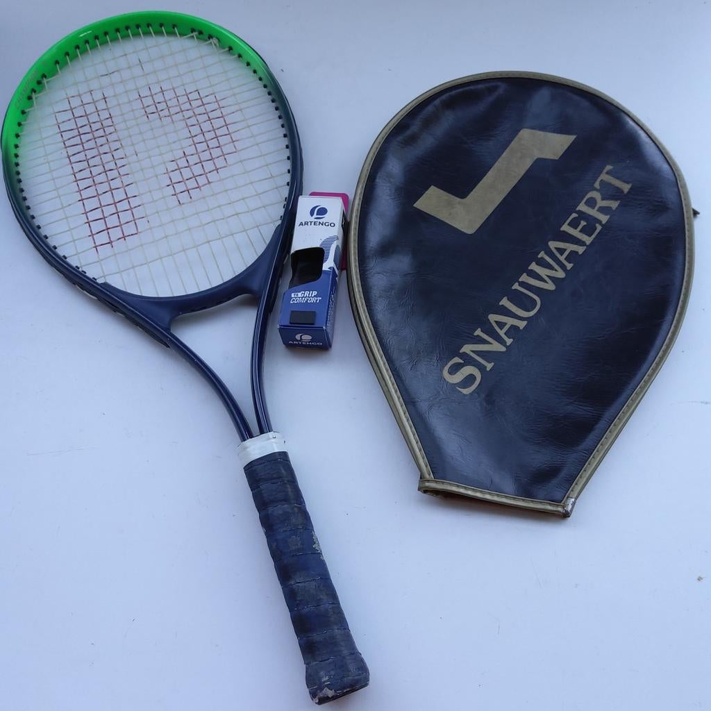 Tennisracket + nieuw (handgreep)bandje + hoes., Sport en Fitness, Tennis, Ophalen, Gebruikt, Racket