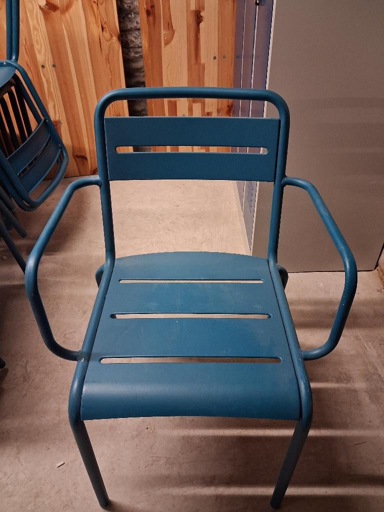 Chaises de jardin en métal empilables, Enlèvement, Comme neuf, Métal, Empilable