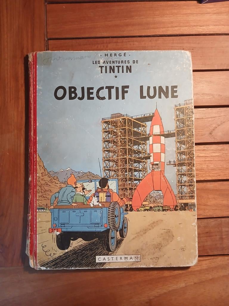 BD Tintin Objectif Lune E.O de 1953, Livres, BD, Utilisé, Une BD, Enlèvement ou Envoi