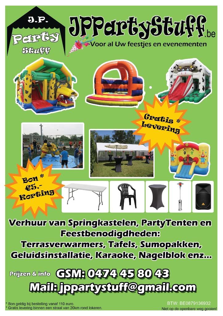 partytent en springkasteel te huur, Enlèvement ou Envoi, Utilisé